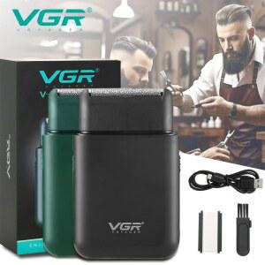 VGR V 390 미니 수염 트리머 충전식 남성용 편리한 무선 싱글 면도기 포일 바디 전기 블레이드 쉐이버 얼굴