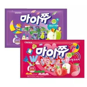 크라운 마이쮸 딸기 핑크리치 + 포도사과 720g (원산지_상세설명에 표시)