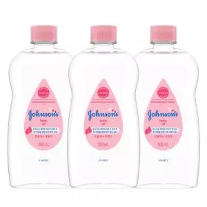 존슨즈베이비오일 신생아오일 베이비파우더향 500ml 3개