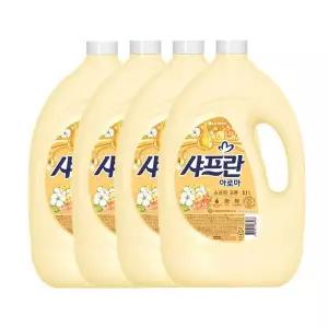 기분좋은향기 샤프란 섬유유연제 소프트코튼 3.1L 4개