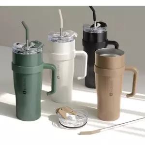 1리터 대용량 진공 빨대 텀블러 304 스텐컵 1200ml