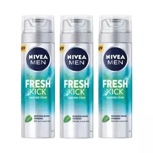 니베아 맨 프레시 킥 쉐이빙 폼 면도크림 200ml - 3개