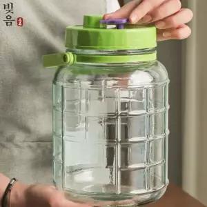 유리 매실청 용기 숨쉬는 배출 담금주 유리 발효 용기 과실주 음료 김치 장류