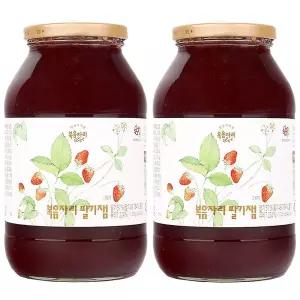 복음자리 딸기잼 1.3kg x 2병/과일딸기잼/토스트용/디저트용/음료용/토핑용/식빵용/카페용/가정용