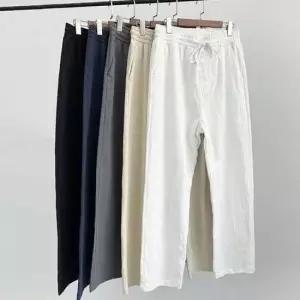 린넨바지 남성 밴딩바지 린넨 마 여름 슬랙스 팬츠