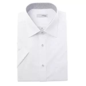 [듀퐁](강남점)반소매 일반핏 스판소재 카라 뒤 듀퐁 이니셜 화이트 셔츠(SE6MM12HS902SWH)