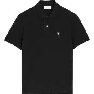 [아미](당일) 26SS 아미 화이트 하트 로고 블랙 폴로 티셔츠 HPL411 760 045