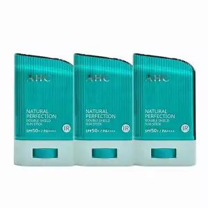 [NS홈쇼핑]AHC 내추럴 퍼펙션 더블 쉴드 선스틱 (초록색) 22g (SPF50+)(1+1+1)..[35843698]