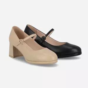 쿠션UP 가보시 메리제인 펌프스 LCWD66U613 베이지/블랙
