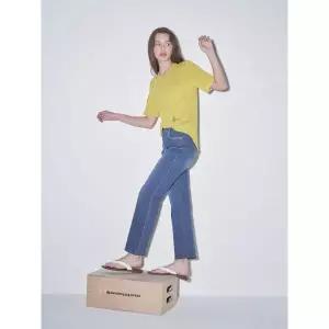 [하프클럽/올리비아로렌]올리비아로렌 브이넥 린넨 자수 반팔 티셔츠 VOBAS5M3251_ehwd