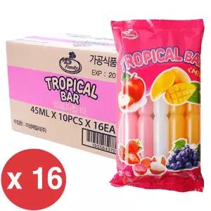 코쿤 얼려먹는 과일맛 아이스크린림 트로피칼바 (10개입) 450ml x 16개 담라 하리보 쭈쭈바 멘토스 마이쮸