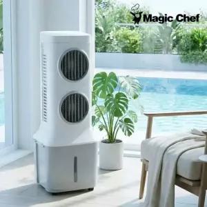 매직쉐프 BLDC 2구 냉풍기 가정용 냉선풍기 이동식 간이에어컨 얼음 냉방기 LMAC-N240W