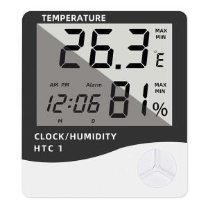 HTC-1 LCD 전자 디지털 온습도계 가정용 실내외 기상 관측소 시계