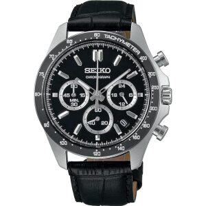 [세이코] SEIKO 1/5초 크로노그래프 쿼츠 CHRONOGRAPH QUARTZ 손목시계 남성 SBTR021 블랙 가죽