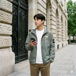 노스페이스 여름 경량 바람막이 자켓 루벤 NJ3LS02 SLATE