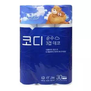 [핫트랙스]코디 3겹 데코 화장지 30롤 화장지 두루마리 화장지 롤화장지(WFLQ1MU)