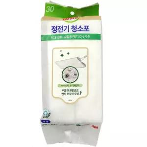 두툼한 원단 먼지 포집력향상 정전기청소포 대형 30매/바닥/청소/틈새/청소용/부직포/정전기/창틀/제거