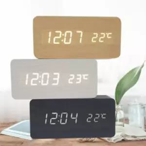 LED 탁상시계 우드 무소음 알람시계 인테리어 디자인 시간 모던 삼림