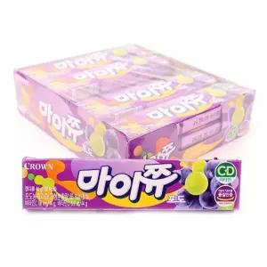크라운) 마이쮸 포도 44g(1타 15개입)/마이쥬/어린이/간식/마이쭈/대용량/복숭아/유치원/어린이집/아이/츄