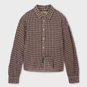 후아유 Summer Crop Check Shirts WHYCG2433F 244172