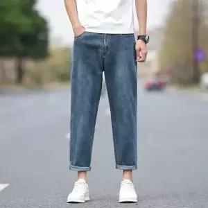팬츠 청 남성용 캐주얼 분 배기핏 반 데일리 봄여름 스판 레이첼 9부 M스포2