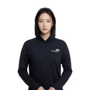[하프클럽/디스커버리]디스커버리 여성 루즈핏 후디드 커버업 DWSW96043-BKS