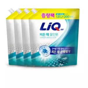 (800ml 증량팩)리큐 찌든때 올인원 1.8L+200ml 4개 일반/드럼겸용