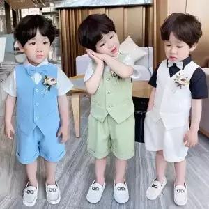 팜므 유아 아기여름정장 아동 남아 색빛 파스텔 화동 2종세트설날