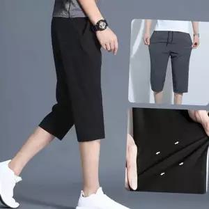 7부 여름 캐주얼 남성 바지 슬랙스 스판 스트레이트 쿨