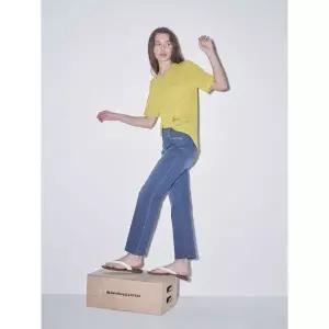 [하프클럽/올리비아로렌]올리비아로렌 브이넥 린넨 자수 반팔 티셔츠 VOBAS5M3251_ehwd