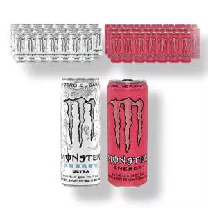몬스터 에너지 울트라, 355ml, 24개 + 몬스터 에너지 파이프라인펀치, 355ml, 24개
