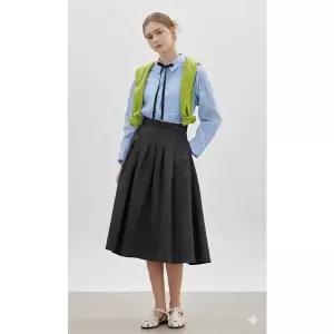 [CC콜렉트](하남점)[씨씨콜렉트] 백밴딩 핀턱 플레어 스커트 (C261MSD002)