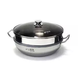 [키친아트] 국산 일품 통3중 스텐304 전골 찜냄비 인덕션 찜기 찜솥 24cm