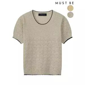 [머스트비][빠른배송] 데일리 미니 펀칭 퍼프 반소매 니트