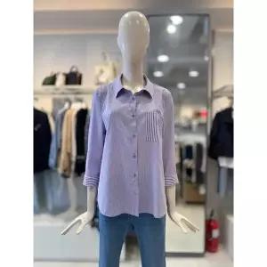 [크로커다일레이디] 스트라이프 7부소매 블라우스 CLFMBL901_DG