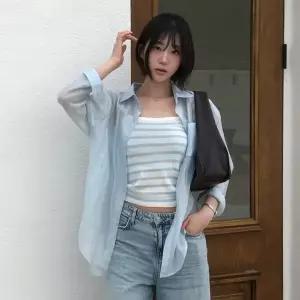 [LAP]니트나시 시스루 셔츠 세트 AS2EX420