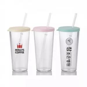 가져유 국산 판촉물 인쇄 대용량 심플 빨대 텀블러 670ml RD-09907