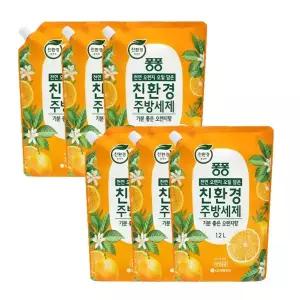 퐁퐁 친환경 주방세제 오렌지 1.2L 6개