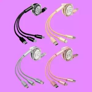 3in1 USB 5핀 아이폰 8핀 C타입 C핀 멀티 릴 케이블