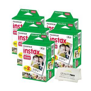 후지필름 미니 8 & 9 카메라용 INSTAX 인스턴트 필름 (흰색) 품질 사진 기준 극세사 천 (필름 시트 100장)