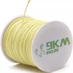 9KM DWLIFE 땋은 케블라 코드 100파운드~2000파운드 높은 인장 강도 마모 난연제 연줄 낚싯줄 모형 로켓