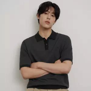 [백화점 정품] 빈폴 멘 투톤 텍스쳐 칼라넥 니트 - 블랙 (BC6351C325)