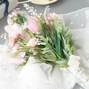 수줍은 튤립 부케 웨딩촬영소품 조화 브라이덜샤워 꽃