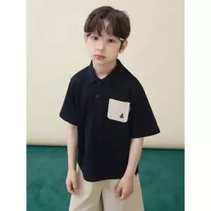 [BEANPOLE KIDS] 핫썸머 칼라 티셔츠 상하세트 - 블랙 (BI6542U035)