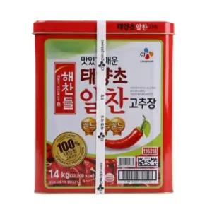 해찬들 알찬 고추장 14kg 태양초 고추장 말통 순창 덜매운 대용량 업소용