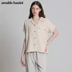 [아날도바시니][아날도바시니(ARNALDO BASSINI)] 린넨 아웃포켓 카브라 카라블라우스 (택가격: 178,000원)