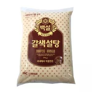 씨제이 갈색설탕 3KG 백설설탕 갈색설탕 황설탕 식품 식자재