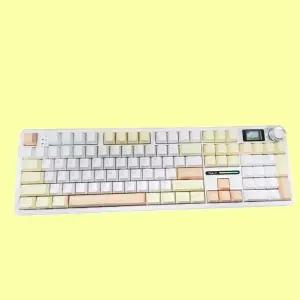 AULA F108Pro 유무선 아우라 독거미 기계식 키보드 치즈 화이트 저소음 바다축