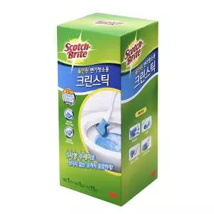 3M 올인원 변기청소용 크린스틱 핸들 캐디 리필11입 청소용품/변기솔/변기청소/화장실청소/변기세정제