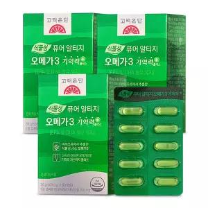 고려은단 식물성 퓨어 알티지 오메가3 기억력플러스 60캡슐 3개 rtg오메가3 G